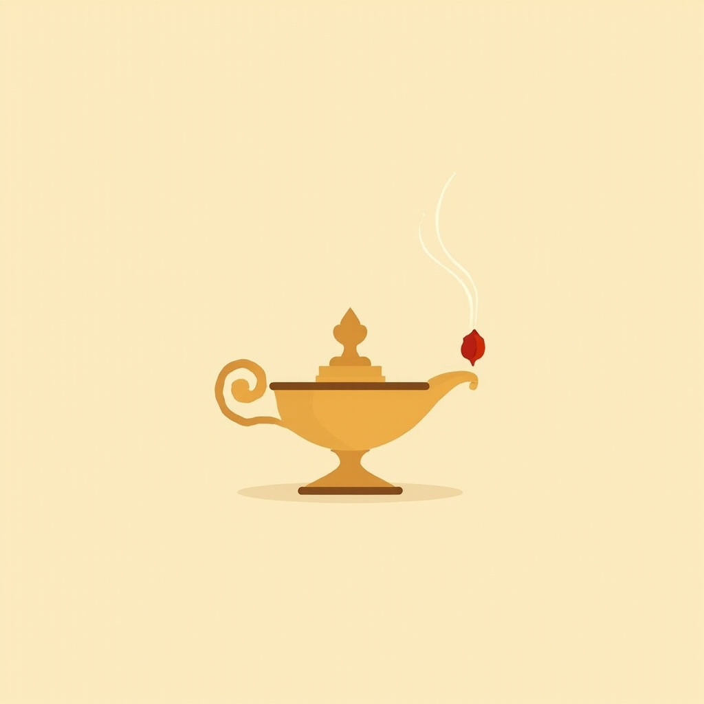 Old brass genie lamp with thin smoke rising from its spout — the "malicious genie" metaphor Schneier uses throughout the piece.