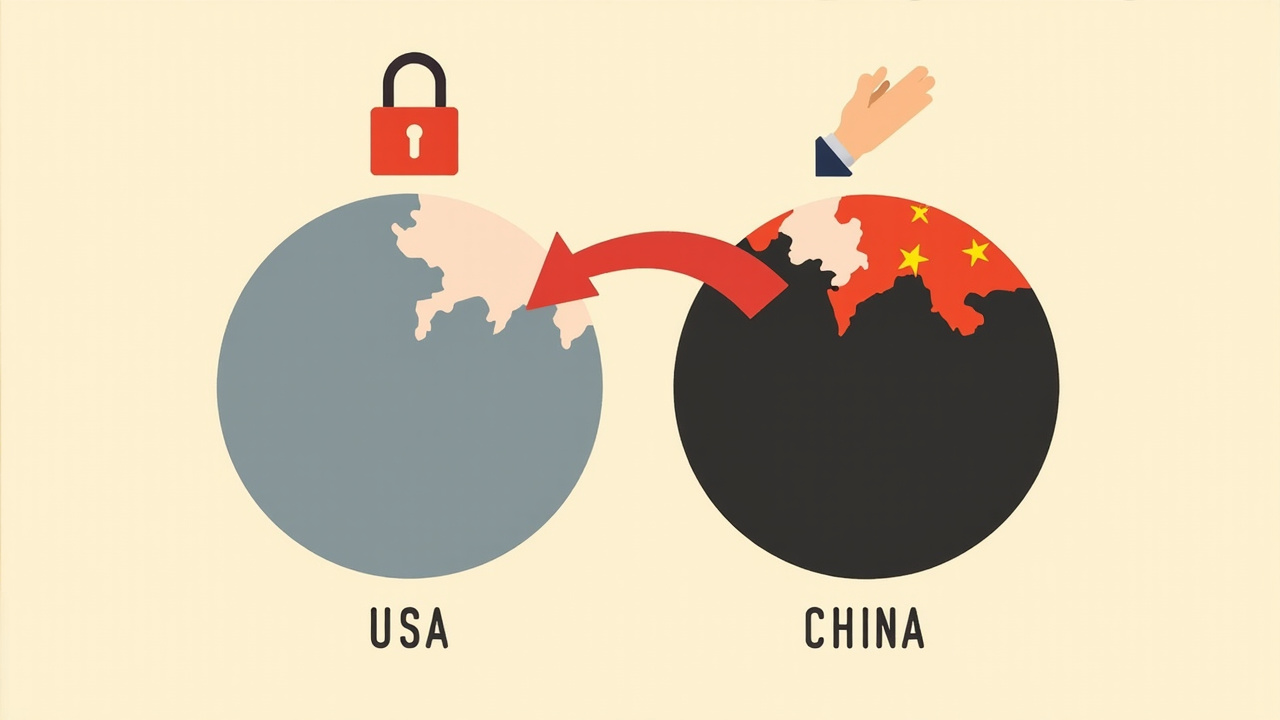 Open vs closed AI — USA padlock vs China open source