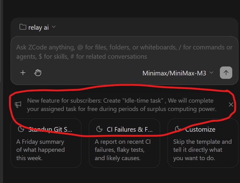 ZAI off-peak scheduling feature